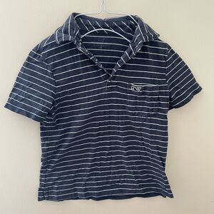 Vineyard Vines Navy and White Striped Polo